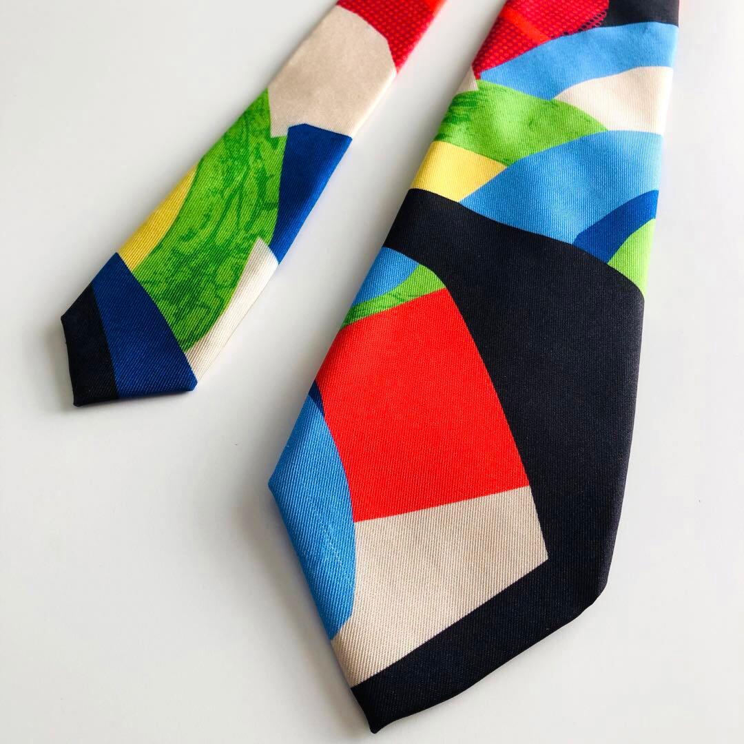 ポールスミス ネクタイ パネル柄 スカイブルー