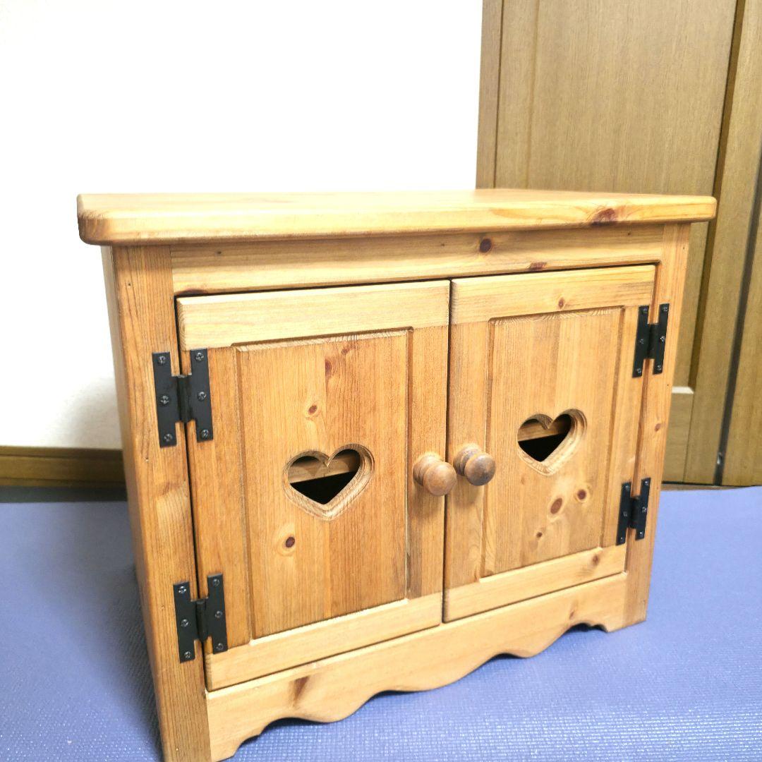 【16】カントリー家具 ハンドメイド カントリー調 キャビネット ハートの扉