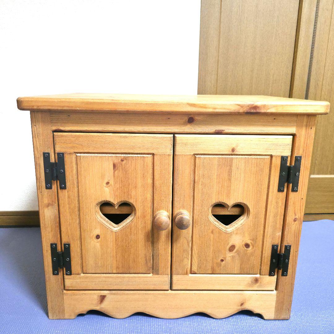 【16】カントリー家具 ハンドメイド カントリー調 キャビネット ハートの扉