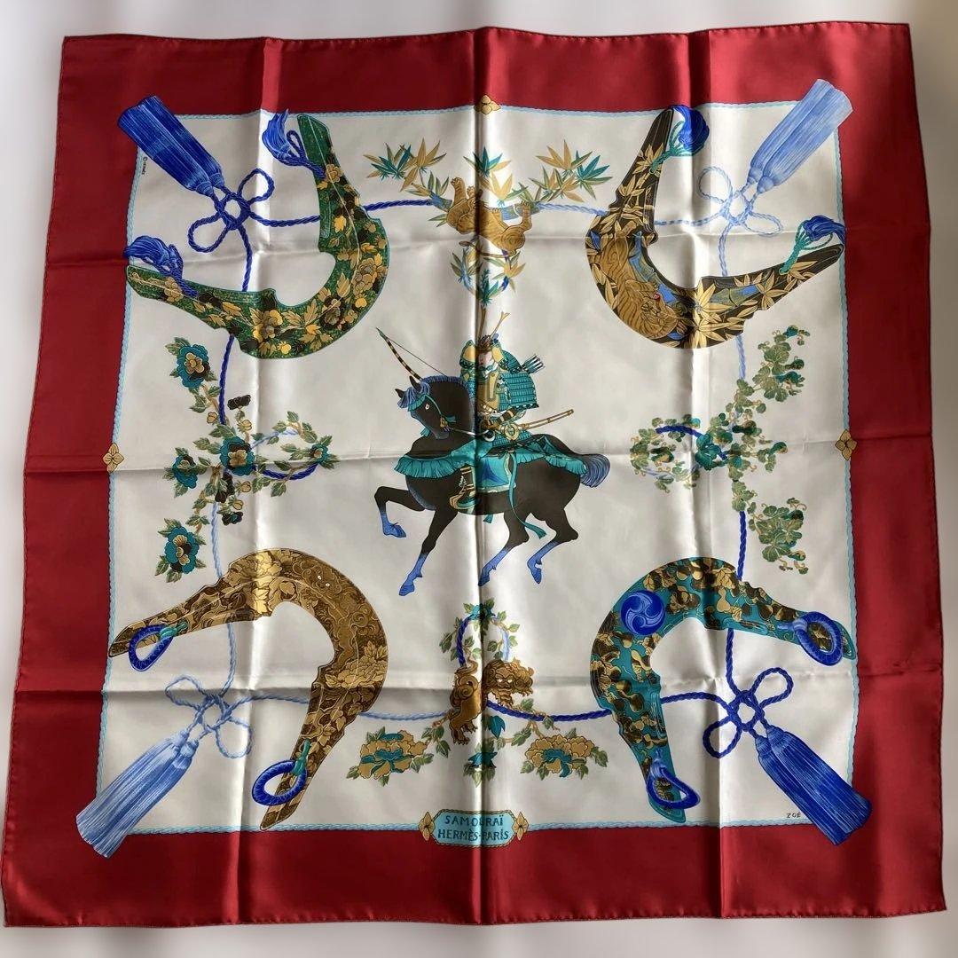 未使用品　エルメス　スカーフ　サムライ　タグ有り
