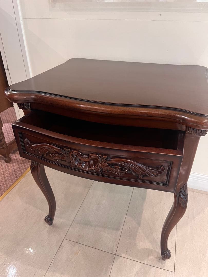 マホガニー　電話台１引