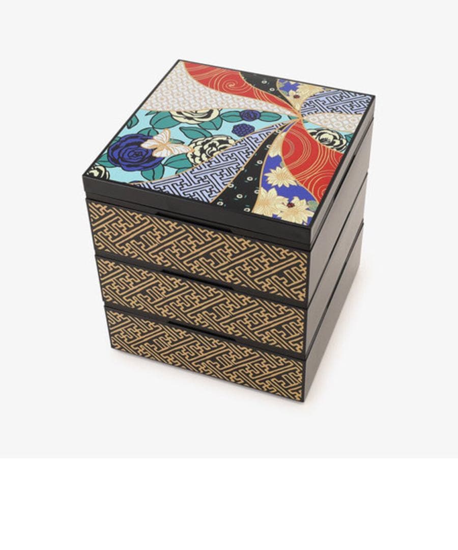 新品未使用　山中塗3段重箱/ナタリー・レテ