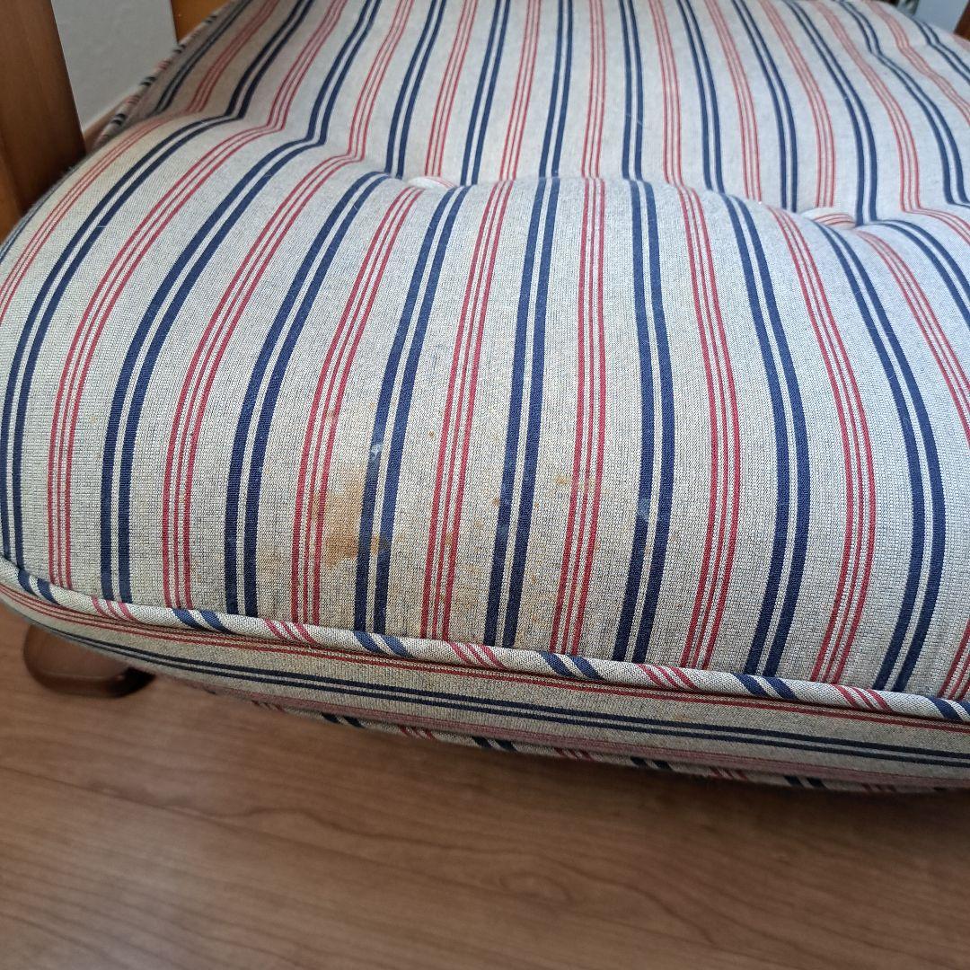 ストライプ リクライニングチェア 肘掛け付き