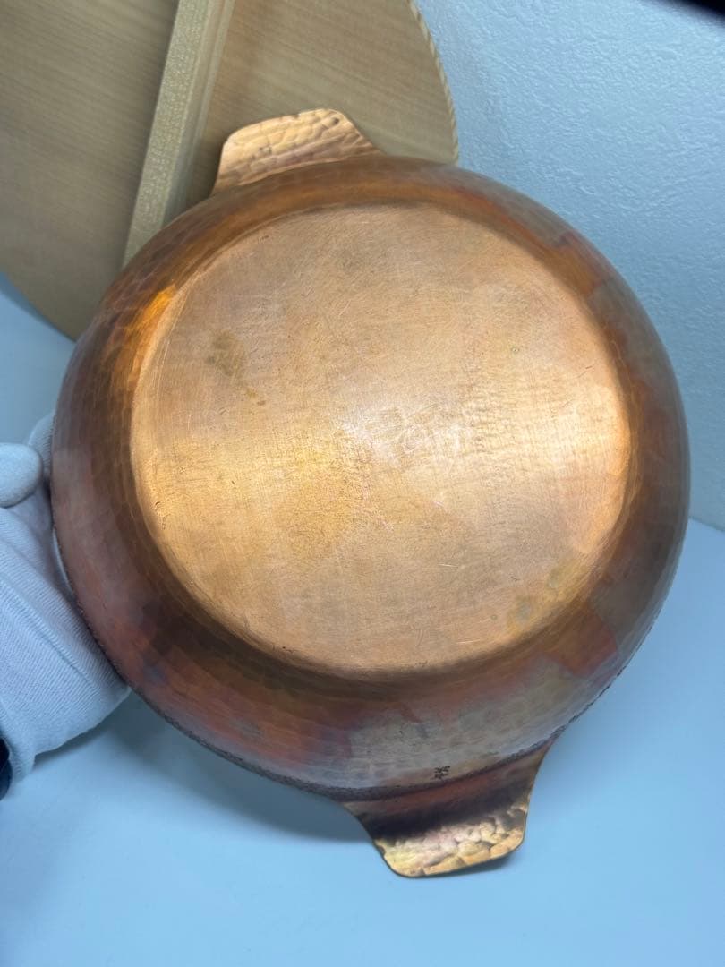 京都 有次 最高級 銅製 両手鍋 木蓋付き 22cm