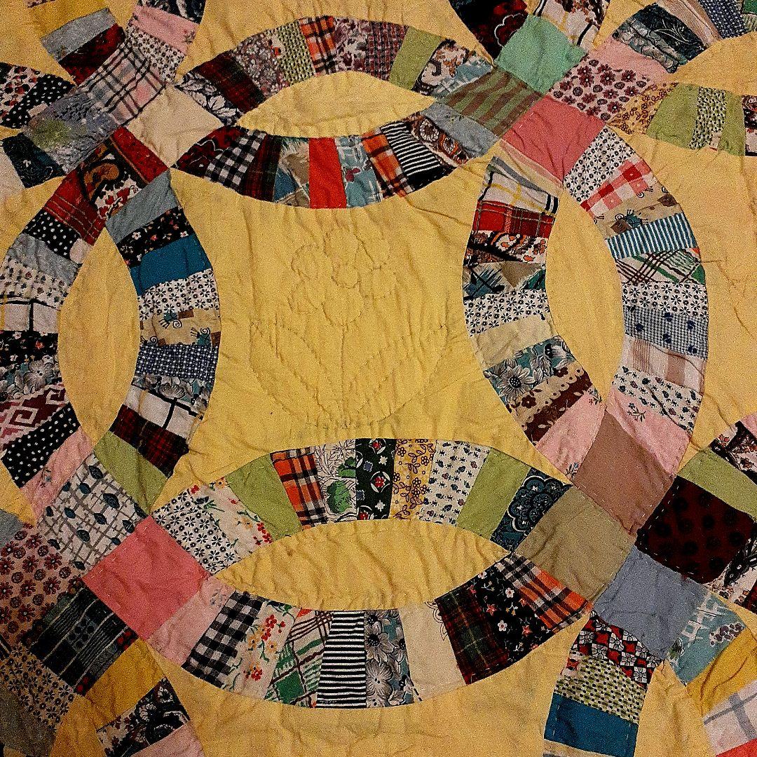 ⭐超美品！ダブルウェディング、アンティークキルト　69A-2