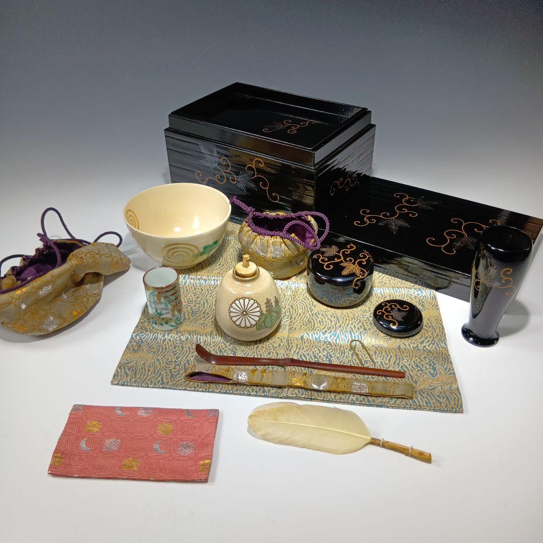 値下げ茶道具　蒔絵茶箱一式