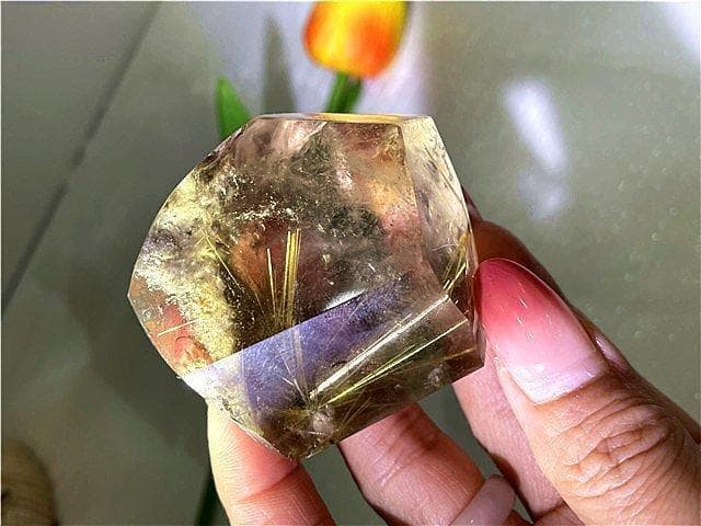 ★AAA級天然ゴールドルチルクォーツ原石YT7P3/208P13C