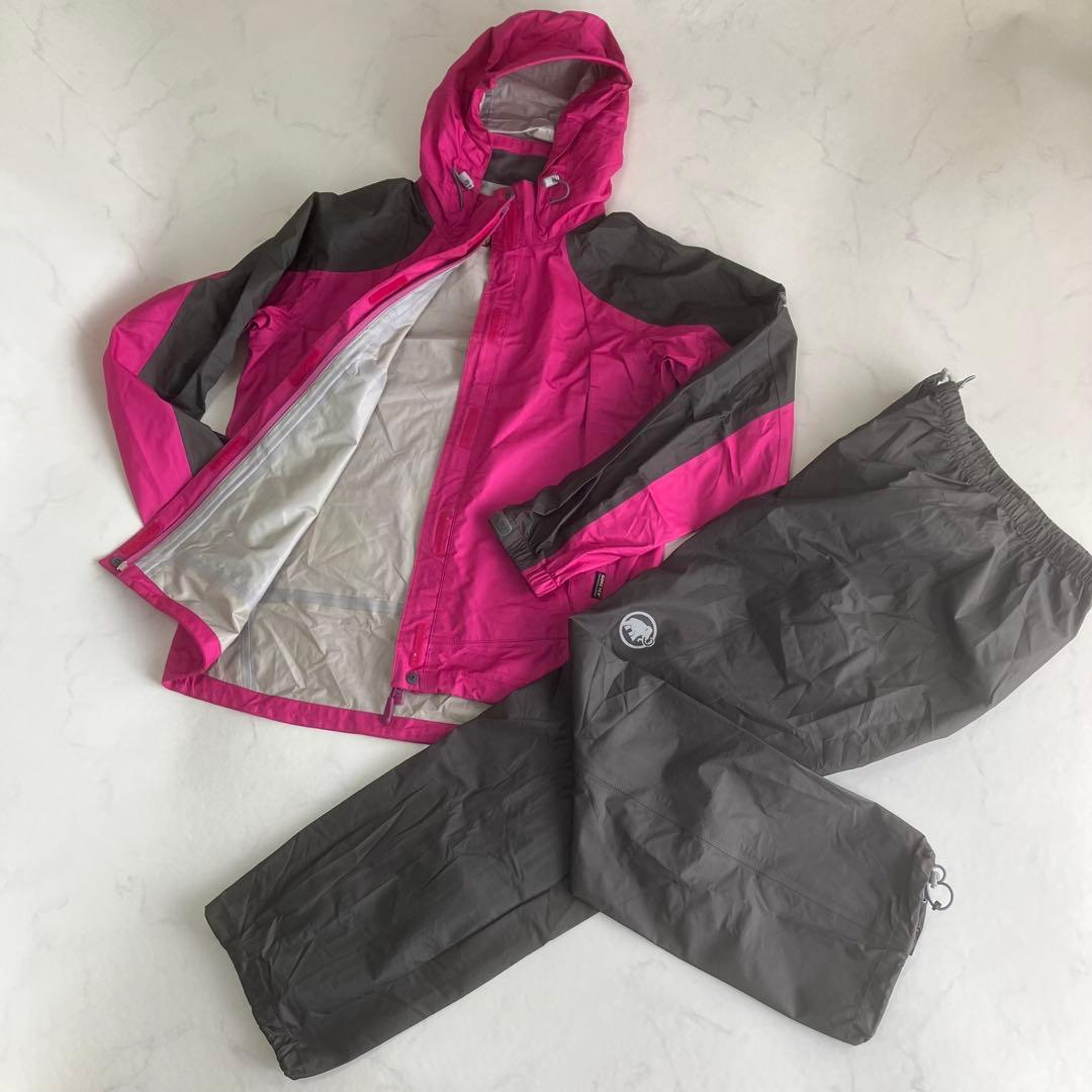 MAMMUT　マムート　レインウェア　ゴアテックス　ピンク×グレー　上下　M