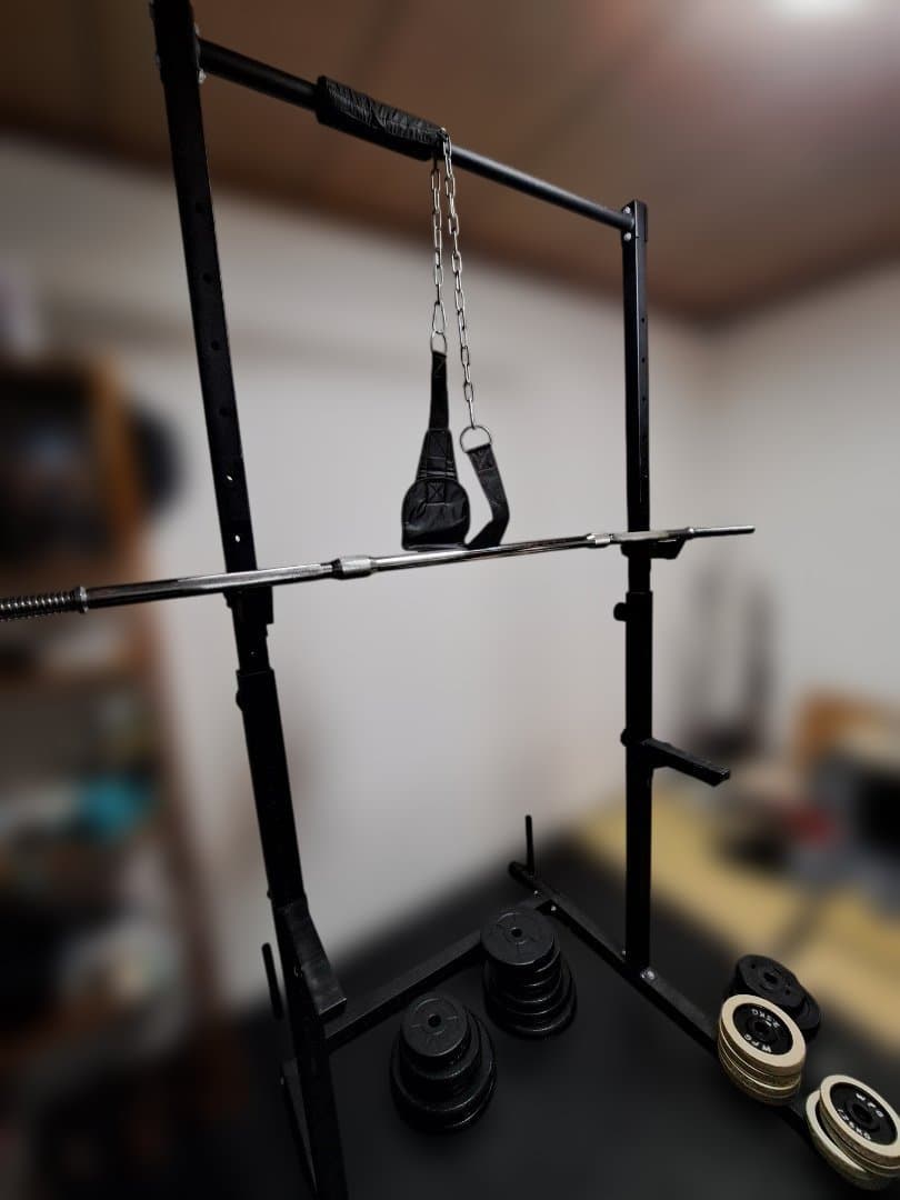 パワーラック　バーベルシャフト・ストッパー・トレーニングベルト付