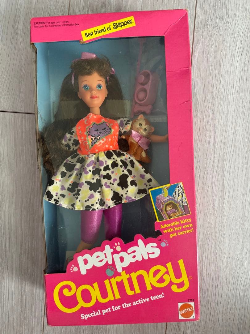 1991年ヴィンテージ BarbieバービーCourtneyネコ猫ペット未開封