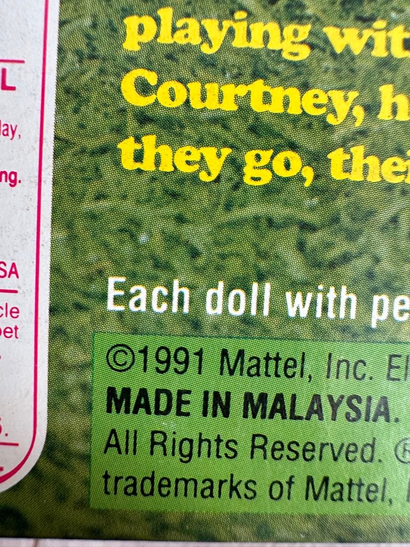 1991年ヴィンテージ BarbieバービーCourtneyネコ猫ペット未開封