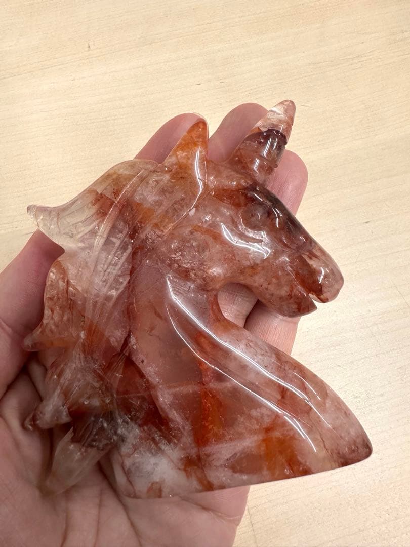 希少　高品質　ファイヤークォーツ　ユニコーン　中サイズ