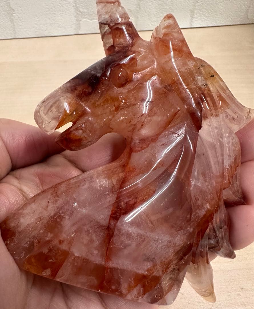 希少　高品質　ファイヤークォーツ　ユニコーン　中サイズ