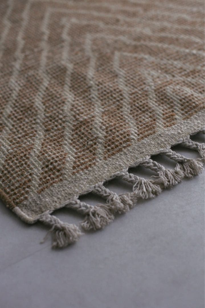 72×63 モロッコ　ベニワレン　新品　ウール　ホワイト　ブラウン