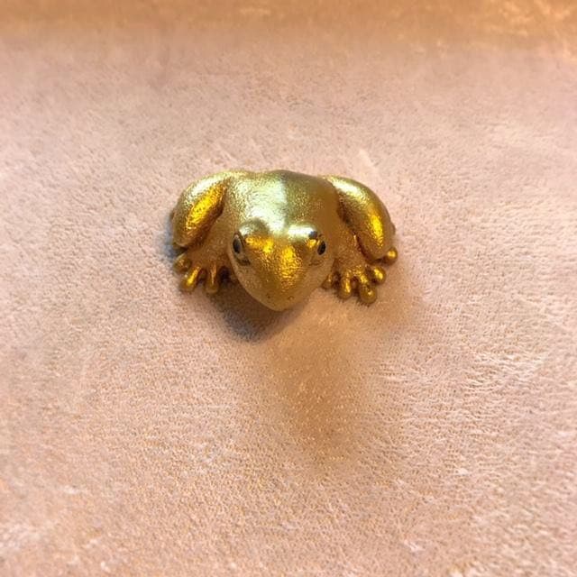 【超レア！！】籔内佐斗司 ブロンズ作品「文鎮 カエル（金）」