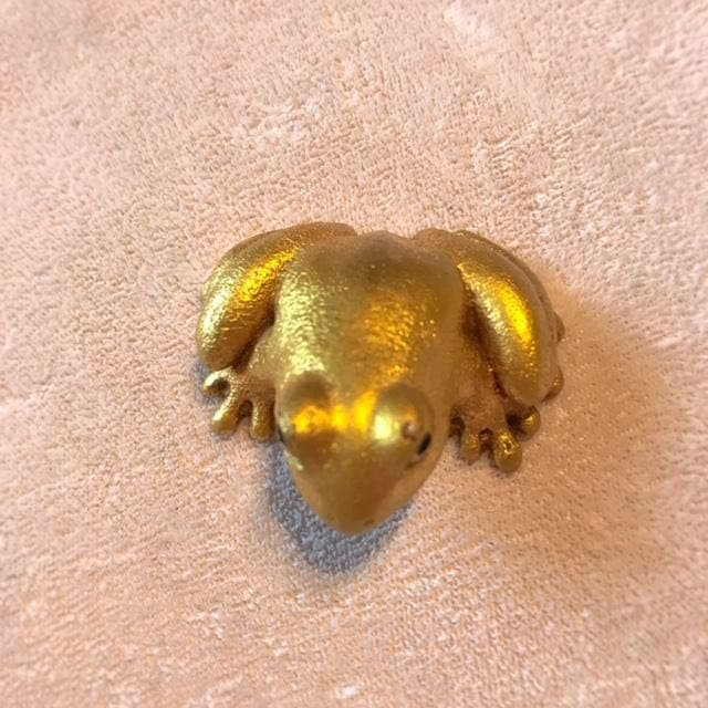 【超レア！！】籔内佐斗司 ブロンズ作品「文鎮 カエル（金）」