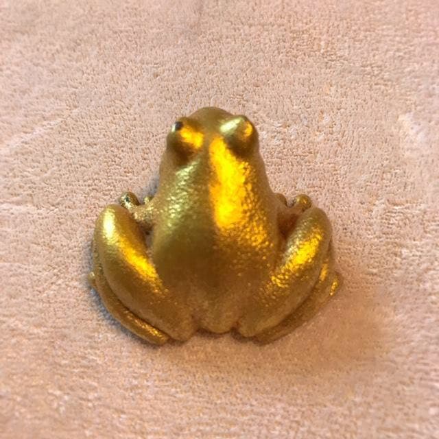 【超レア！！】籔内佐斗司 ブロンズ作品「文鎮 カエル（金）」