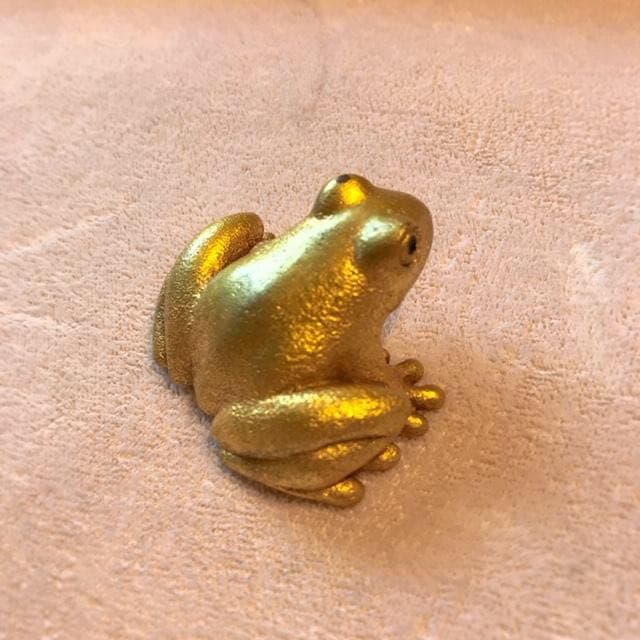 【超レア！！】籔内佐斗司 ブロンズ作品「文鎮 カエル（金）」