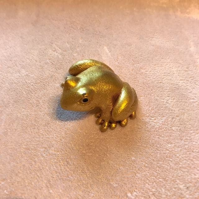 【超レア！！】籔内佐斗司 ブロンズ作品「文鎮 カエル（金）」