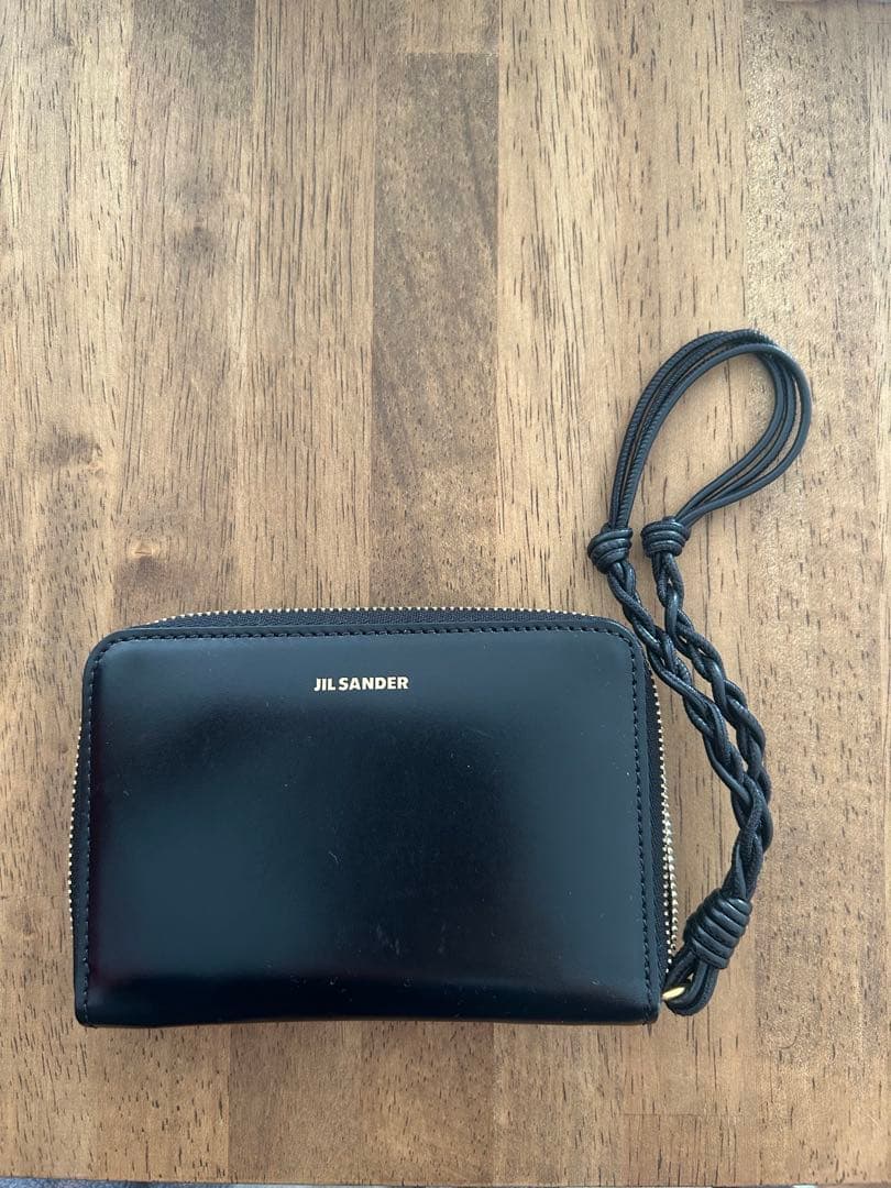 JIL SANDER ブラックレザー　二つ折り財布