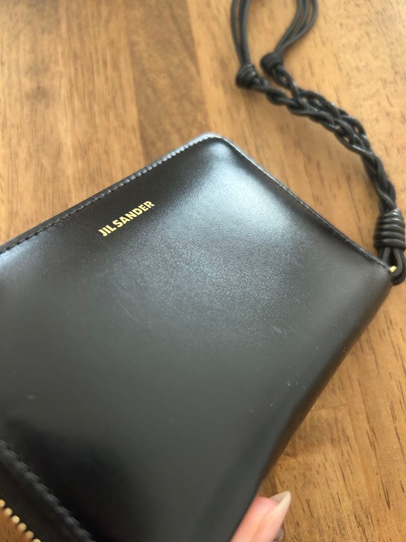 JIL SANDER ブラックレザー　二つ折り財布