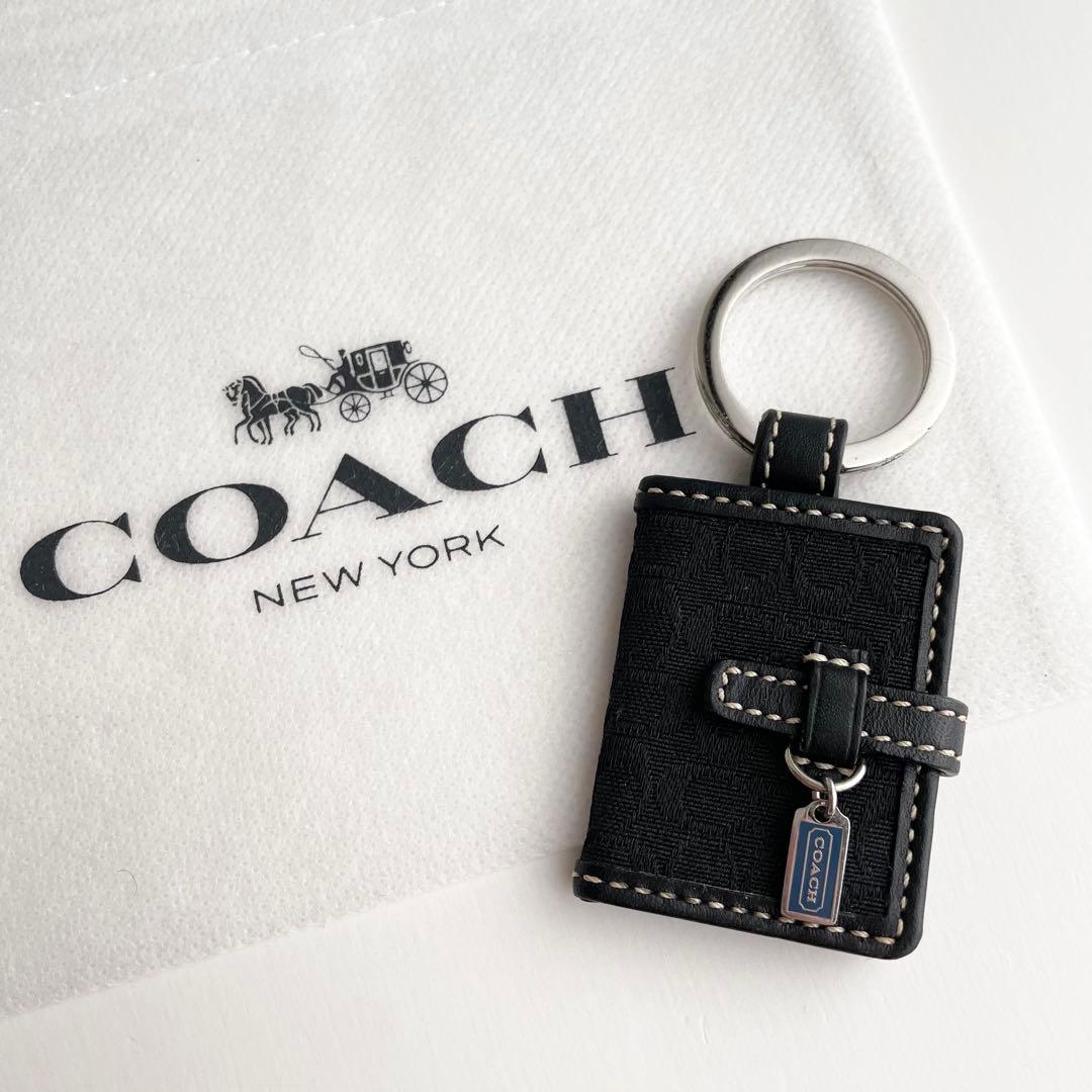 コーチ COACH バッグチャーム ピクチャーフレーム シグネチャー ブラック