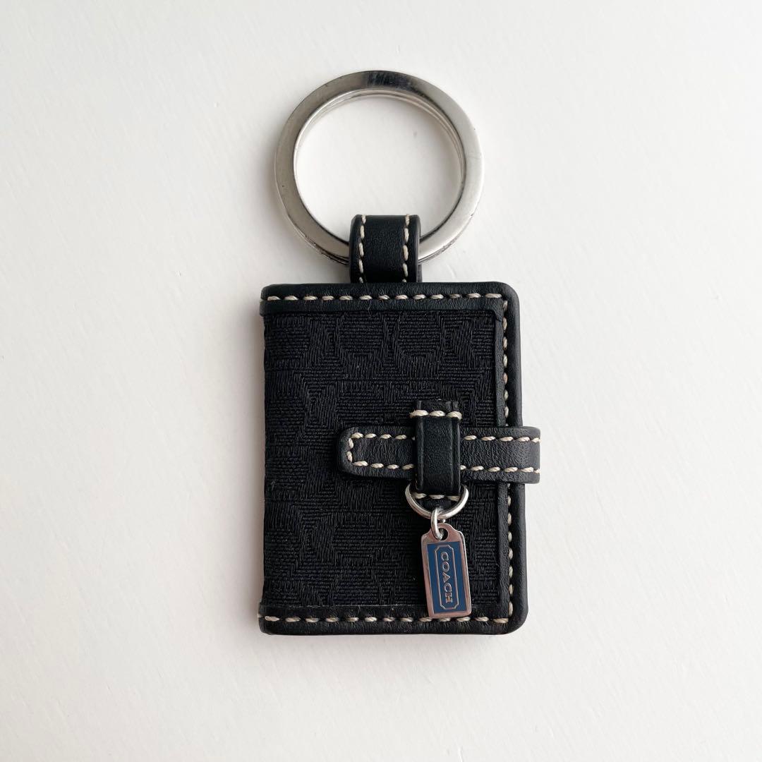 コーチ COACH バッグチャーム ピクチャーフレーム シグネチャー ブラック