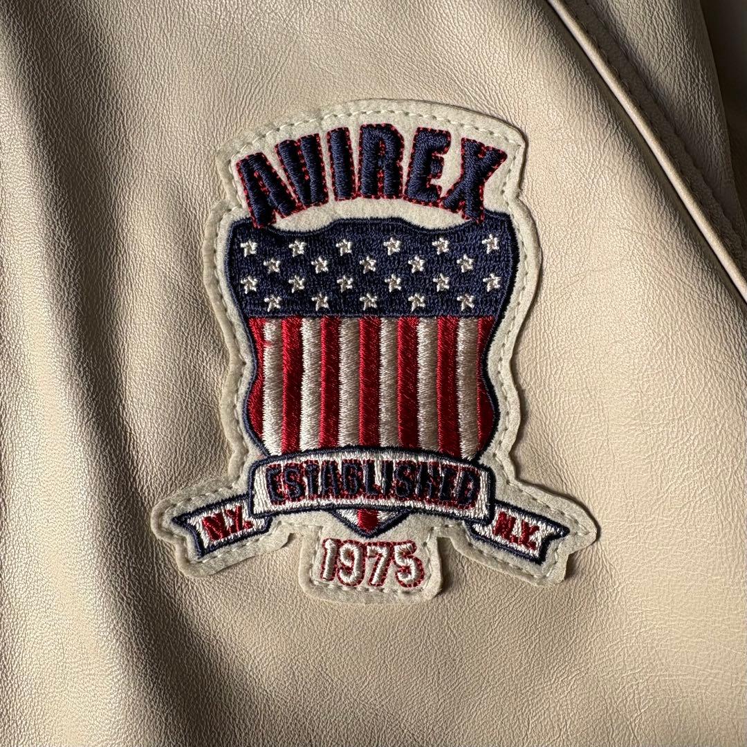 AVIREX SIGNATURE HOODED LEATHER バックロゴ