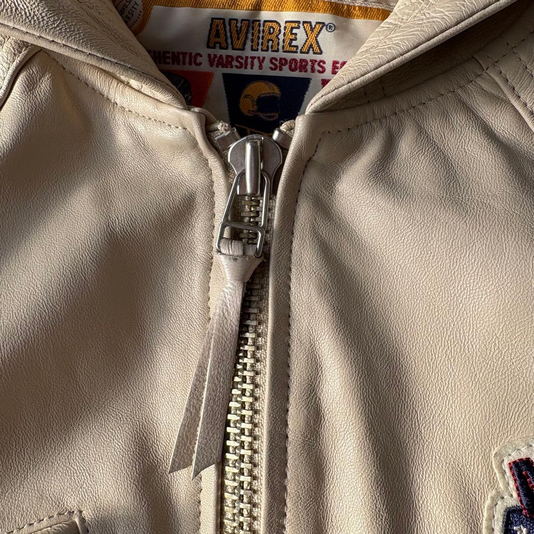 AVIREX SIGNATURE HOODED LEATHER バックロゴ