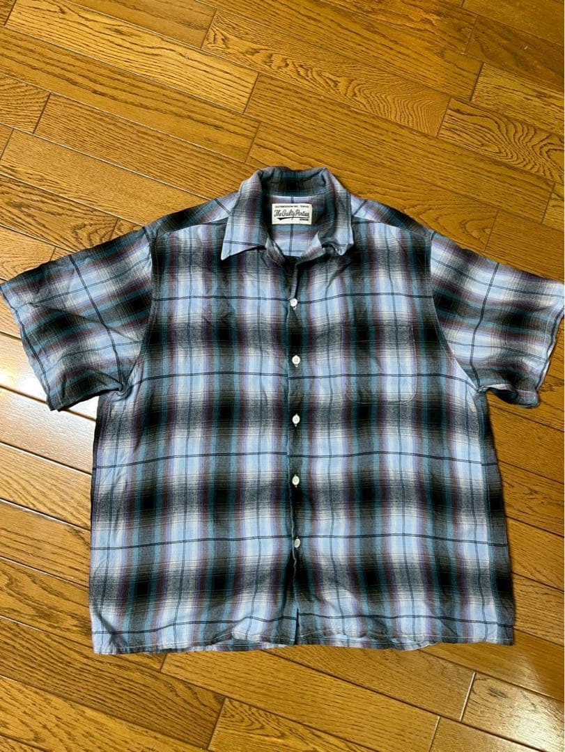 トップス WACKO MARIA CHECK OPEN COLLAR SHIRT