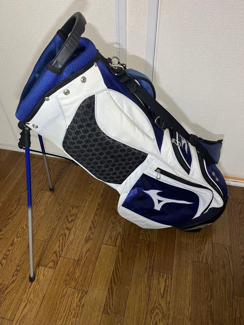Mizuno ゴルフキャディバッグ ホワイト/ブルー