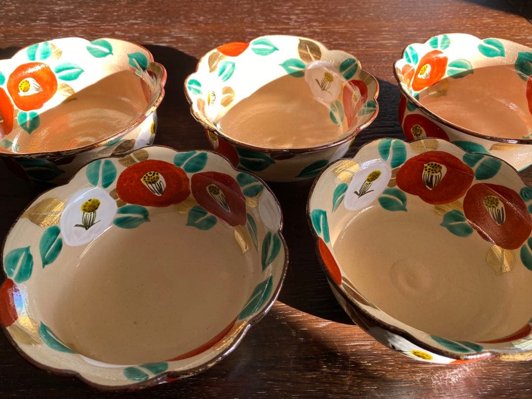 乾山写　京焼　椿向付10客 新品未使用