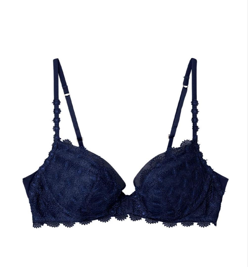 定価29480円Yue C70/M ネイビー　レース　ブラTバックセット　23G