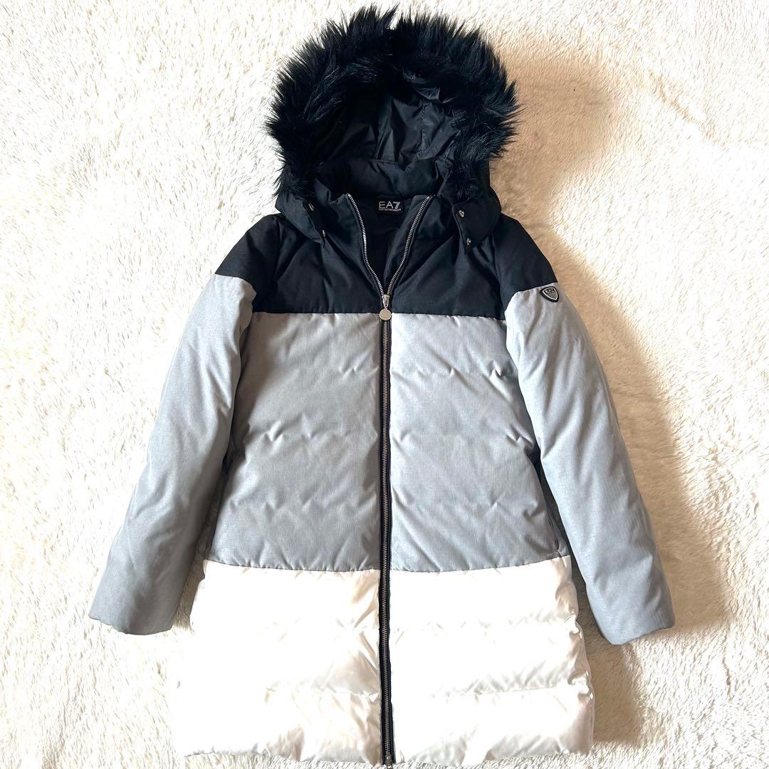美品✨EMPORIO ARMANI EA7 ダウンコート　切り替え　フードファー