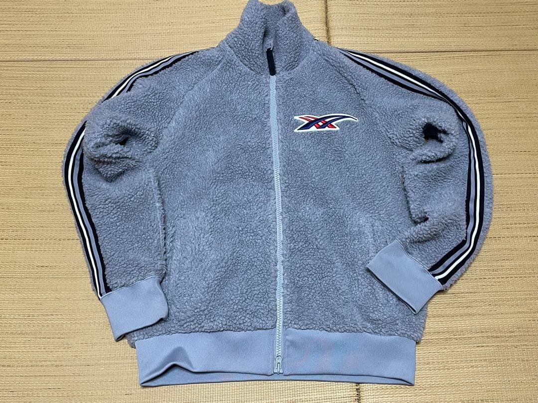 オニツカタイガー　グレー フリース ジップアップジャンパー