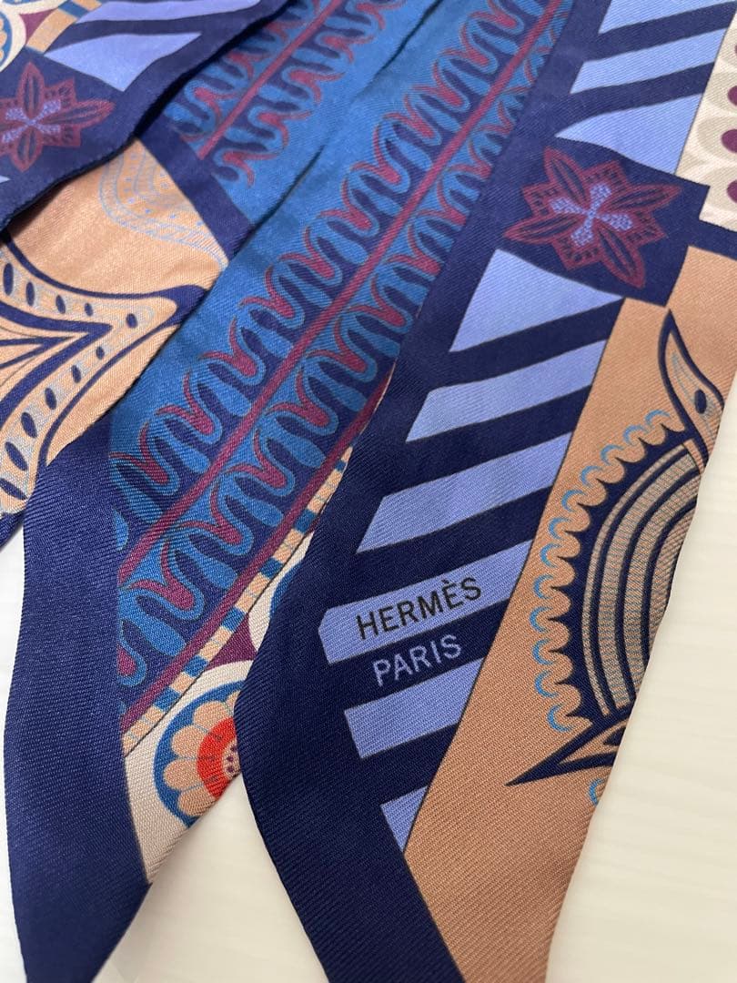 HERMES 幾何学模様ツイリー Geometrie Cretoise ブルー