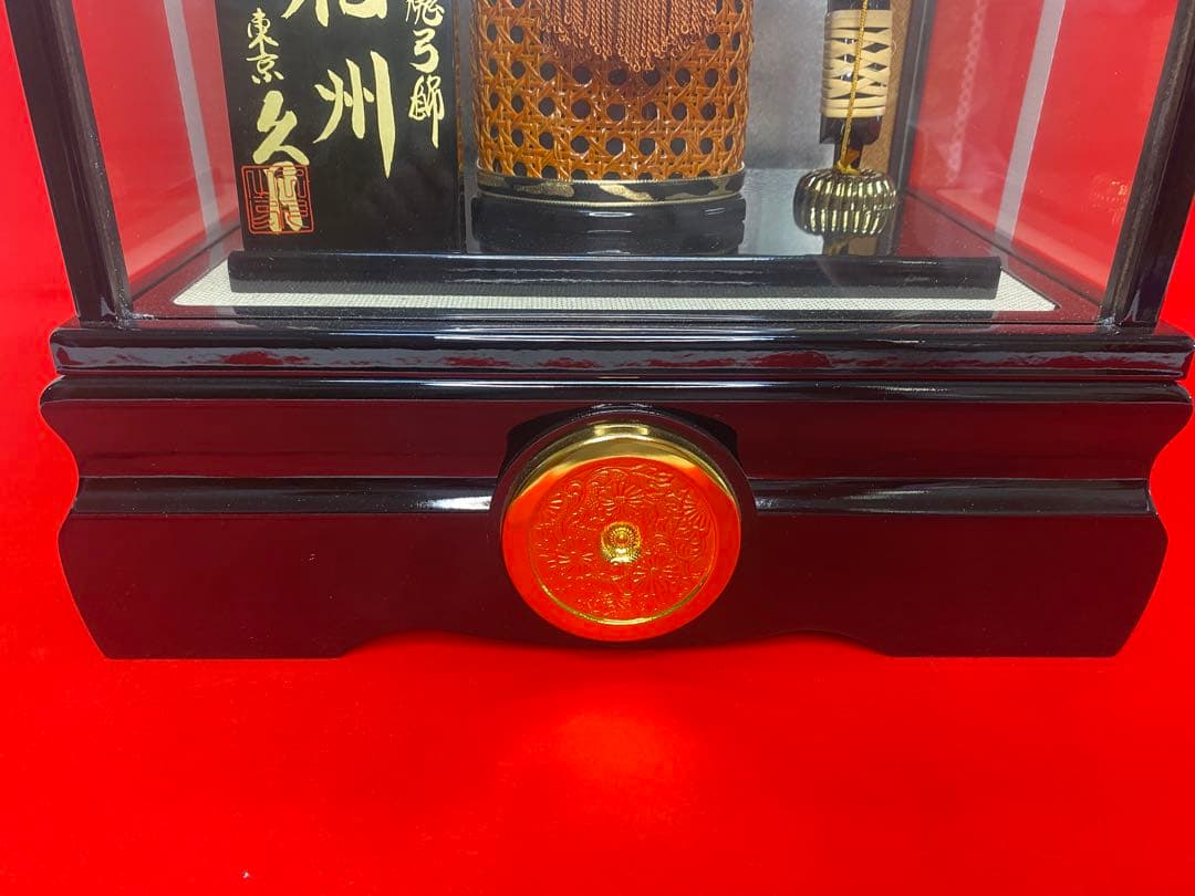 東京久月　家紋付き破魔弓ガラスケース１７号・間口約３１×奥行約２４×高さ約６２㎝