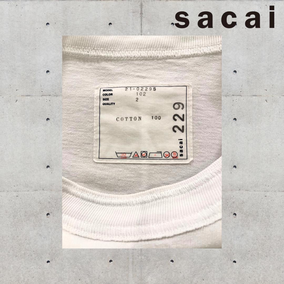 ロンT フェイクレイヤード 白 sacai コラボ francois K