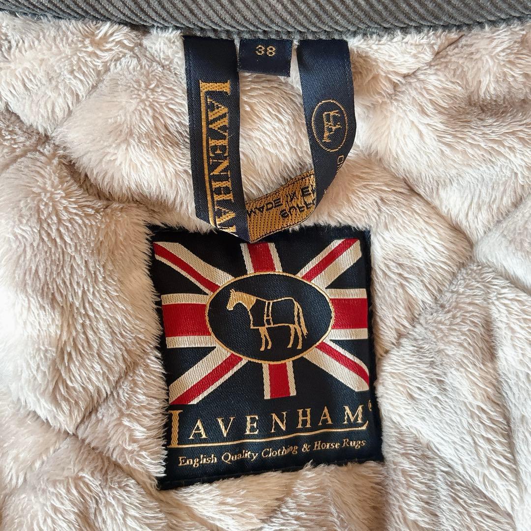 LAVENHAM ラベンハム ボアキルティングコート グレー 38