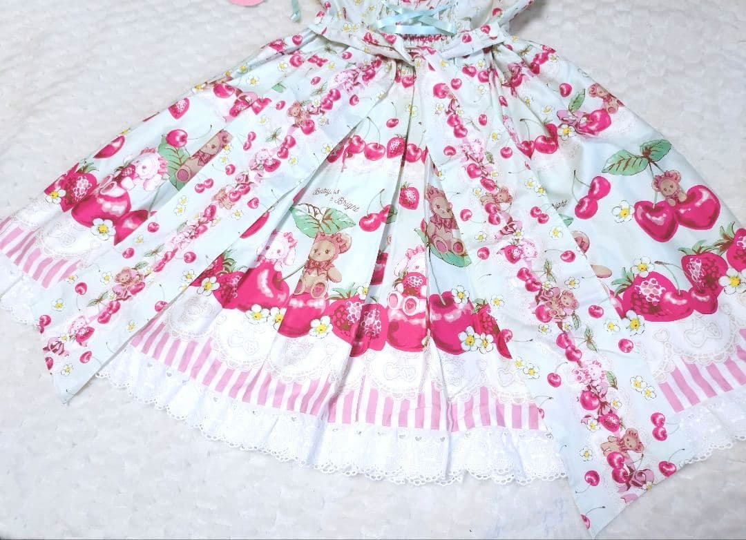 くみゃちゃんのCherry♡Strawberry ジャンパースカート ミント