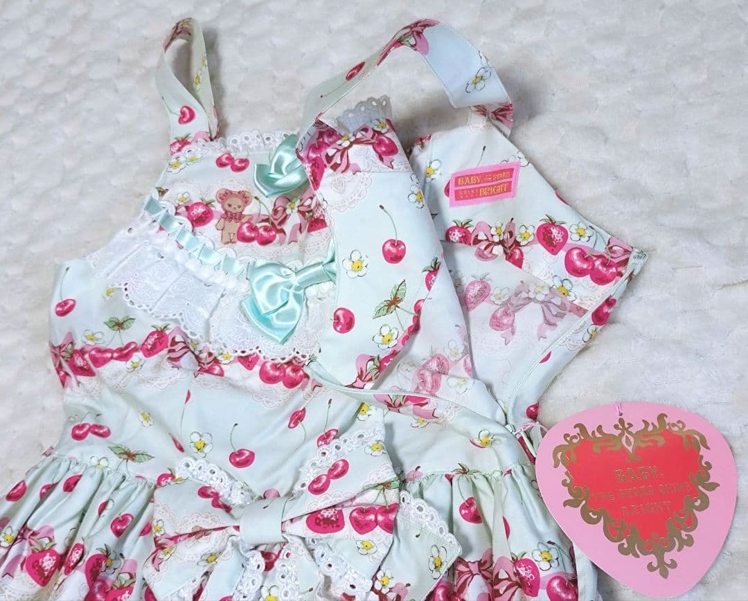 くみゃちゃんのCherry♡Strawberry ジャンパースカート ミント