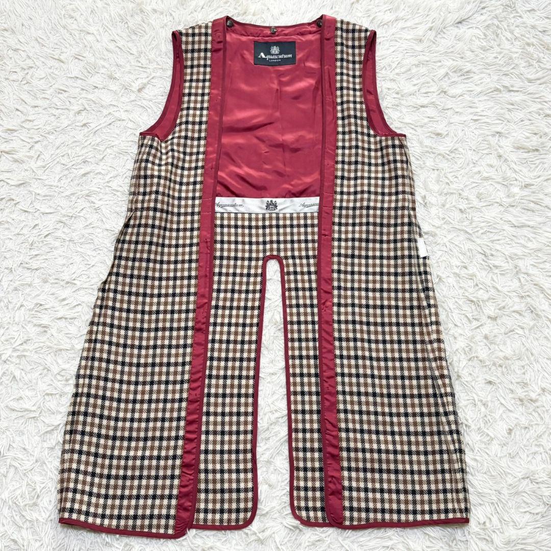 極美品 現行 アクアスキュータム トレンチコート ライナー クラブチェック