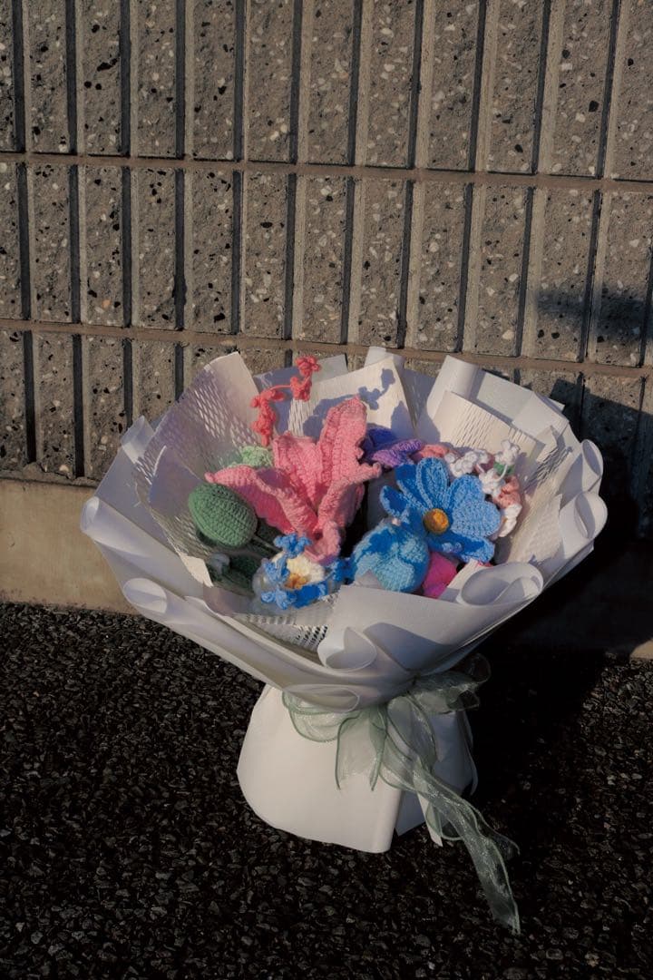 カラフルなあみぐるみ花束