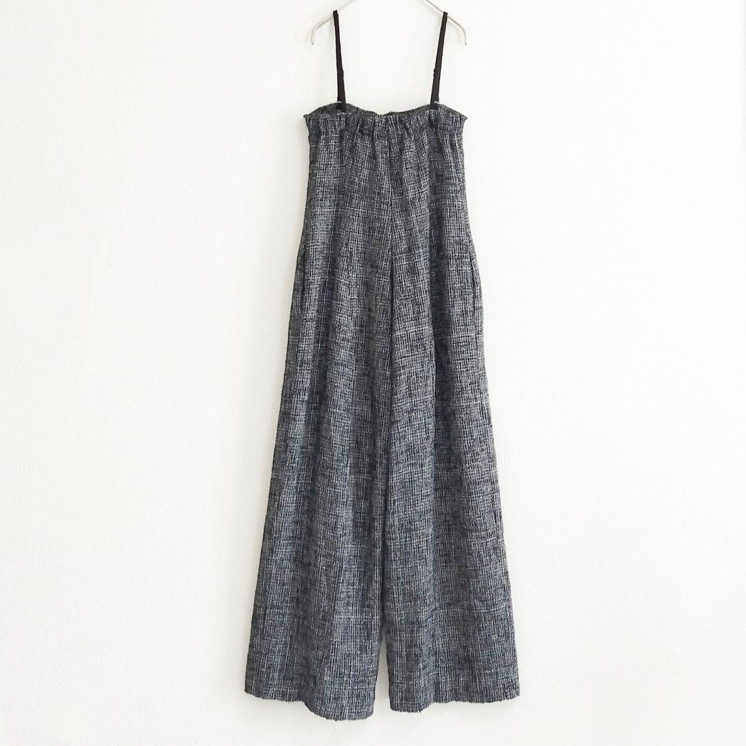 美品 Spick & Span ツイードサロペット ブラック 38 肩紐調整可