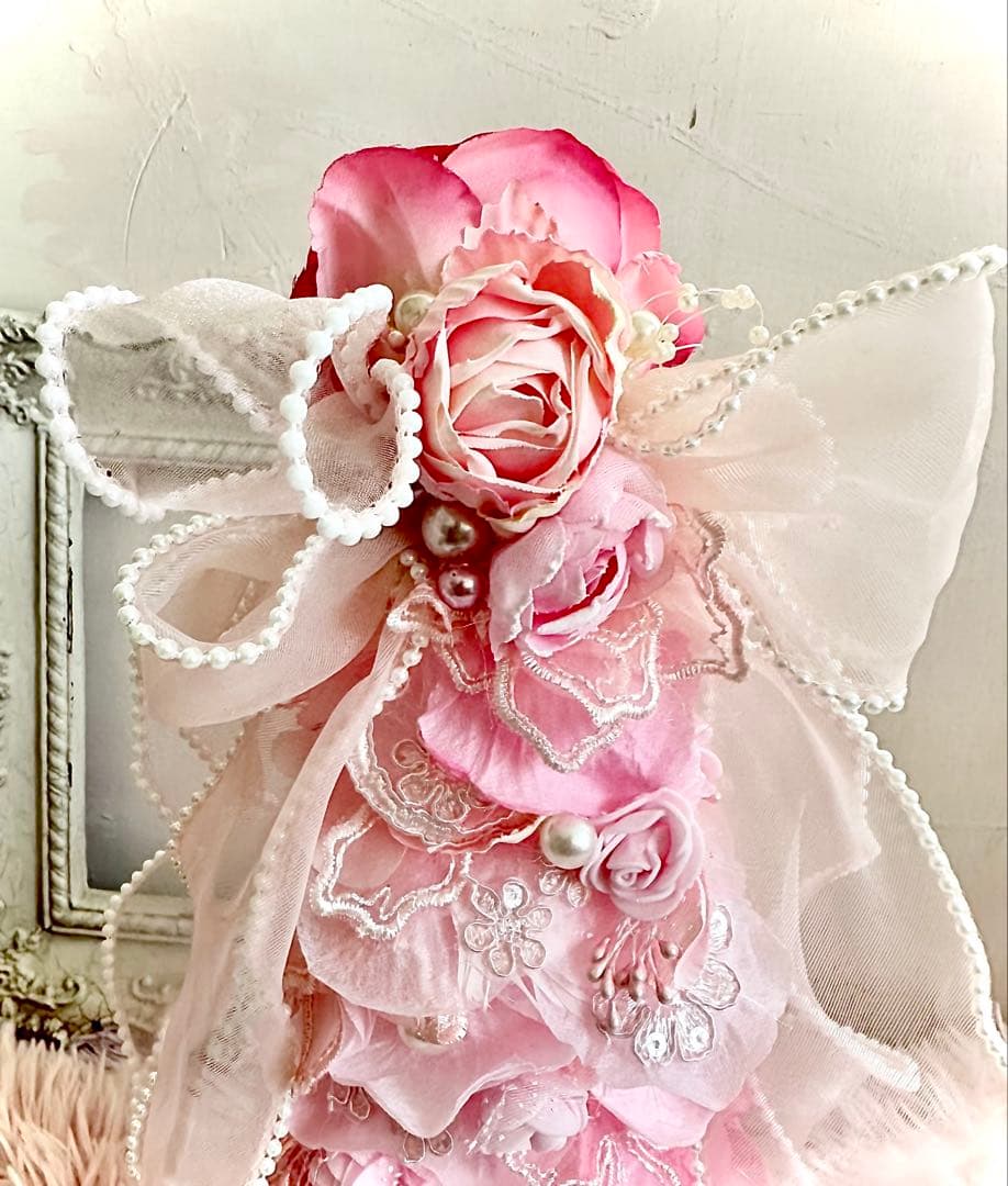 ロココ調/優しい色調ピンクローズ『petal tree』光触媒加工/1点物