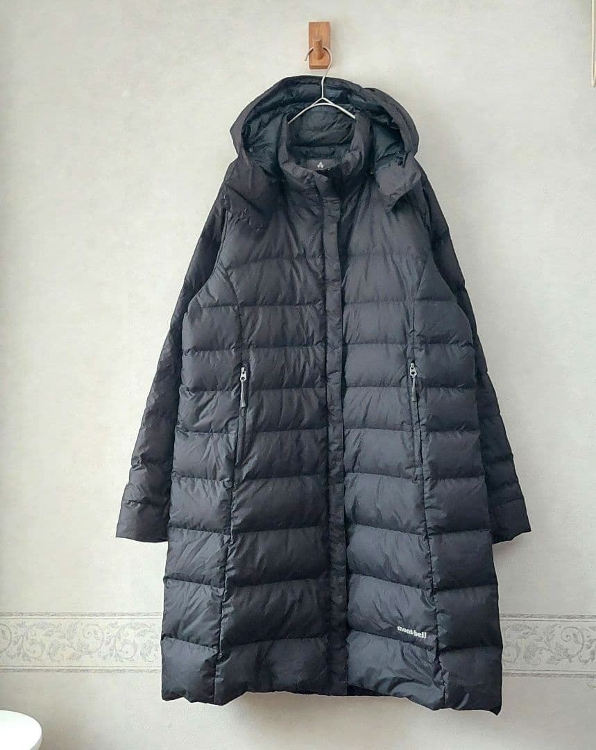 mont-bell トラベルダウンロングコート♪ブラックゆったりL-R