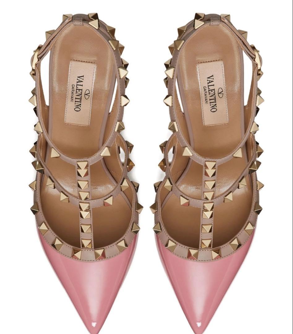 VALENTINO スタッズ付きハイヒール ピンク