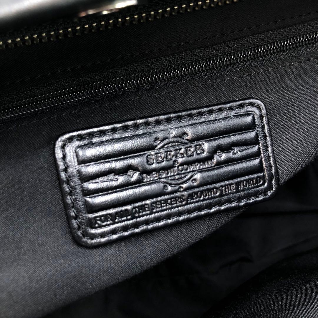 美品✨シーカー 別注 レザー トートバッグ ビジネス 肩掛け A4可 ブラック黒