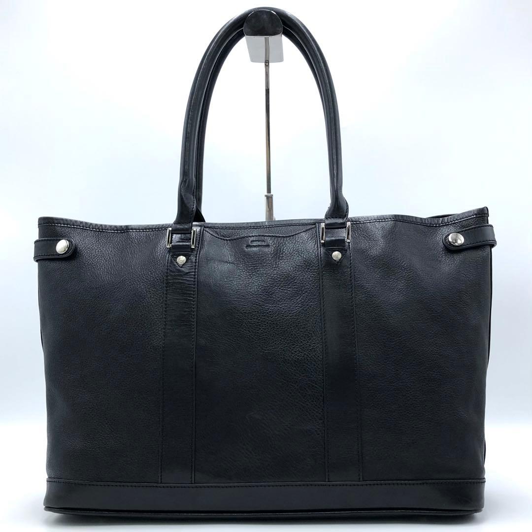 美品✨シーカー 別注 レザー トートバッグ ビジネス 肩掛け A4可 ブラック黒
