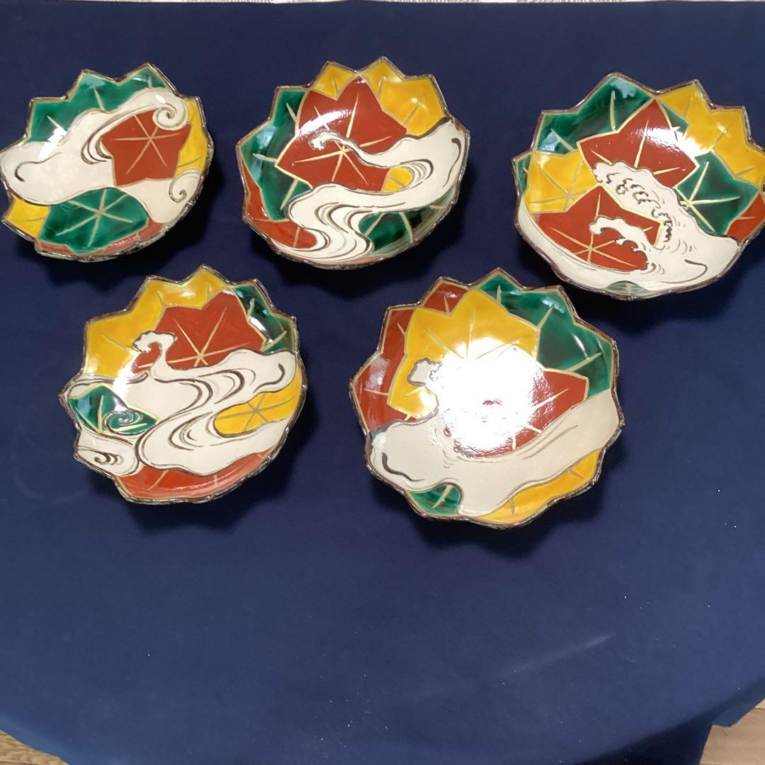 京焼乾山写立田川向付2客ずつ5種類10客　　　新品未使用